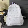 Mochila de Nuevo Estilo para Estudiantes de Secundaria Femeninas, Mochila con Estampado Floral Pequeño de Nicho, Mochila Simple Casual Estilo Universitario para Estudiantes de Primaria