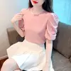 Elegante Camiseta de Manga Corta para Mujer, Blusa de Gasa para Mujer, Nuevo Estilo Verano 2026 Top de Manga Abullonada, Blusa Chic y Elegante