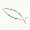 Adesivo de Metal Cruz Tridimensional Peixe-Shaped em Branco Adesivo para Carroceria de Carro Peixe-Shaped Adesivo Personalizado para Carroceria de Carro Peixe de Jesus Shaped J14