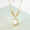 Collar de Conejo Lunar para Mujer 2022 Nueva Moda Elegante Lujo Ligero Cadena para Clavícula de Nicho para Viajes Diario para Mujeres