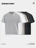Camiseta Masculina Zoewatson Pesada 210g Algodão Mercerizado Simples Ombro Normal Manga Curta Verão Estilo Americano Versátil Gola Redonda