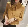 Blusa de Gasa para Mujer 2026 Verano Nuevo Estilo Top Estilo Coreano Talla Grande Camisa con Lazo Mangas de Princesa Camisa Casual