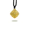Colgante Ruyi de Punto de Diamante Dorado Arena Antigua Resistente al Fuego Nuevo Estilo Chino Fu Lu Regalo para Mujer