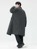Abrigo de Lana Holgado de Longitud Media Casual para Hombre Primavera 2026, Abrigo Estilo Coreano para Jóvenes, Ropa Casual de Moda para Caballero