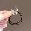 Sentido de alta qualidade requintado versátil anel de cabelo de borboleta moda rabo de cavalo corda de cabeça com cabeça de diamante nova simples bola de amarrar elástico para cabelo