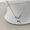 Collar cuadrado de metal con diseño geométrico de diamante de nicho para mujer, estilo coreano, sencillo y elegante, cadena para clavícula.