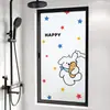 Pegatinas de Vidrio para Baño de Animales Lindos, Protección de Privacidad Translúcida y Opaca, Película de Vidrio Esmerilado de Dibujos Animados para Ventanas de Inodoro