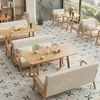 Cafetería de Té con Leche Postre Estilo Crema Combinación de Mesa y Silla de Café Barra Barra de Libros Zona de Ocio Recepción Negociación Cabina de Sofá