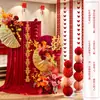 Decoração de Casamento Novo Estilo Chinês Guirlanda com Caractere Dupla Felicidade Parede de Fundo Parede de Fundo de Boas-Vindas para Banquete de Casamento Área para Fotos Suprimentos para Montagem de Ambiente