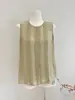 Camisa sin mangas de seda para mujer 2025 Primavera y Verano Nuevo Color Sólido Commuter Encaje Crepé Fantasma 100% Seda de Morera Top