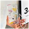 Capa criativa de celular iPhone 15 com grafite de amor para Apple 14promax corrente de contas portátil resistente a quedas 13/12