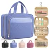 Bolsa de Maquiagem Portátil Dobrável com Divisórias de Grande Capacidade para Pendurar na Amazon, Bolsa de Higiene Pessoal Multifuncional para Viagem
