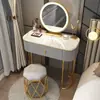 Mesa de maquiagem minimalista, penteadeira nórdica de luxo leve, penteadeira de tamanho pequeno, mini penteadeira nova e moderna para quarto