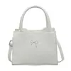 2026 Estilo Francês Fresco e Elegante Laço Verão Novo Grande Capacidade Cor Sólida Moda Bolsa de Ombro Transversal para Mulheres