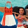 Comércio exterior Novo vestido cosplay Ocean Wonder Moana Princesa Vestido Moana Red Strap Vestido para meninas