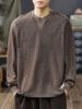 Camiseta Retro Americana de Manga Larga de Peso Pesado 280g para Hombre 2026 Otoño Nuevo Estilo Cómoda y Amigable con la Piel Camiseta Básica para Hombre