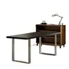 Escritorio de computadora de madera maciza, escritorio de oficina moderno minimalista, mesa de comedor de madera maciza, mesa de estudio de panel recto rectangular, mesa de panel grande