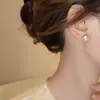 Brincos de Zircônia Pérola Dourada para Mulheres, Luxo Leve, Alta Qualidade, Brincos Elegantes e Estilosos, Novo Estilo 2026, Brincos Extremamente Bonitos