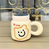 Taza de Cerámica de Dibujos Animados Espejo Cruzado Taza de Panda Linda Taza de Agua para el Hogar y la Oficina Caja de Regalo Alto Valor de Color Regalo de Acompañamiento