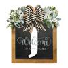 Corona de Letra de Apellido Zonghong para Puerta Principal Cartel de Granja Lazo para el Día de la Madre Decoración Colgante de Madera Colgante para Puerta de Casa