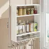 Estante de almacenamiento para cocina, organizador de especias, gabinete de almacenamiento multifuncional montado en la pared, un artículo imprescindible para el almacenamiento del hogar