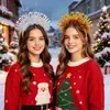 Diadema Navideño Rayado de Colores Brillantes Diadema Merrychristmas Decoración de Fiesta Navideña Diadema con Letra en Inglés