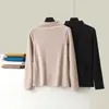 Camiseta base de terciopelo alemán acolchada cálida con cuello semi-alto y forro polar, manga larga, nueva 2024