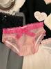Refrigerante de Amora * Renda Sexy Francesa Roupa Íntima Feminina Malha Pura Fina Contraste Respirável Sem Marcas Tanga Feminina