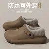 Chinelos de algodão impermeáveis e espessos para homens, para inverno, casa, internos, antiderrapantes, quentes, chinelos pós-parto, chinelos de pelúcia para exteriores para mulheres, atacado