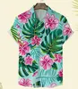 Camisa de Manga Corta de Verano Nueva para Hombre Europea y Americana Feihe Impresión Digital 3D Moda Hawaiana Casual Ropa para Hombre