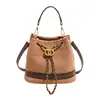 2026 Nuevo Bolso Cubo de Cadena con Cuadros de Diamantes Retro para Mujer Otoño/Invierno Tacto de Alta Gama Gamuza Bolso de Hombro Único Cruzado Versátil de Mano