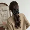 Nuevo coletero floral estilo chino con un diseño de volante de satén de alta gama, accesorio para el cabello estilo pastoral coreano