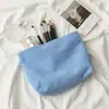 Bolsa de lona de pana de gran capacidad para mujer, estilo coreano, para guardar loción, cepillo, neceser portátil, bolsa de lona para cosméticos