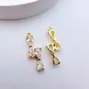 Cobre Chapado en Oro Color Conservante Microincrustado Circonita Colgante Cola de Pez DIY Pulsera Hecha a Mano Collar Pendientes Accesorios de Joyería Materiales