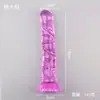 Vibrador de Cristal Transparente para Mulheres, Específico para Adultos, Brinquedo Sexual Realista em Formato de Pênis, Dispositivo Orgástico de Masturbação