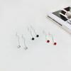 Pendientes de Hilo de Plata S925 Seleccionada Cuidadosamente con Circonita Roja en Forma de Ola, Modernos y Sencillos para el Trayecto Diario, Realzan la Apariencia del Rostro, Estilo Popular Japonés y Coreano