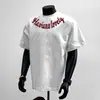 Camiseta Masculina de Manga Curta com Estampa de Letras em Algodão Puro de Peso Pesado, Estilo High Street Americano, Versátil e Tendência para o Verão
