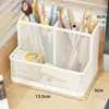 Portadocumentos Estantería de Escritorio Estante de Almacenamiento de Oficina Vertical Multicapa con Portalápices Ahorrador de Espacio para Escritorio de Trabajo Nivel