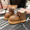 Botines de plataforma con cordones retro para mujer, nueva colección de invierno 2026, botas de algodón versátiles y elegantes para figuras menudas