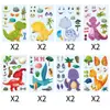 Pegatinas de Cara de Dinosaurio Cambiante de Dibujos Animados Pegatinas Impermeables para Jardín de Infancia Niños Niños Cumpleaños Papelería DIY Pegatinas Personalización