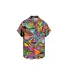 Nova Camisa Havaiana de Verão Mais Vendida para Homens, Estampa Digital 3D, Manga Curta, Lapela, Top Casual