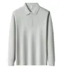 Camisa POLO de manga larga para primavera y otoño con cuello camisero, ropa de trabajo de poliéster-algodón, impresión por transferencia de calor de logotipo personalizado, uniforme de grupo, camisa publicitaria con texto impreso
