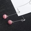 Pendientes de Ojo de Gato con Pasador de Plata 925 Corea del Sur Dongdaemun Temperamento Geométricos con Incrustaciones de Diamantes Pendientes de Tulipan con Ojo de Gato