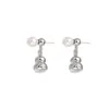 Pendientes de Perla de Calabaza Fresca Nuevos Pendientes de Aguja de Plata 925 de Alto Sentido Chino Joyería para Orejas Joker de Moda Venta al por Mayor