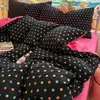 Nuevo juego de sábanas de cuatro piezas, sábana y funda de edredón suaves y acogedoras, juego de tres piezas estilo coreano ins para dormitorio de estudiante, adecuado para todas las estaciones