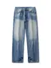Ropa para Hombre Fengshe / 2026 Primavera y Otoño Nuevo Estilo High Street Americano Pantalones Rectos Holgados para Hombre Jeans Vintage Pantalones Largos