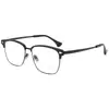 Armazón de Gafas Retro de Titanio Puro Ultraligero con Línea de Ceja para Hombre, Armazón de Gafas Graduadas Media Montura, Armazón Grande para Caras Grandes, Armazón de Titanio para Hombre M8182S