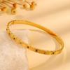 Pulsera de Acero de Titanio con Diamantes Cuadrados de Colores, Color Dorado, Pulsera Sólida y que No se Desvanece para Mujer, Pulsera de Lujo Ligero de Moda de Gama Alta al por Mayor