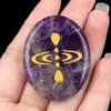 2340-Piedra Semipreciosa de Cristal Natural Grabada Piedra de Palma Colgante Meditación Mindfulness Accesorios DIY de Mindfulness