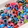 Contas de olho de resina coloridas, contas listradas de olho grego, contas soltas para pulseiras e acessórios de miçangas feitos à mão DIY